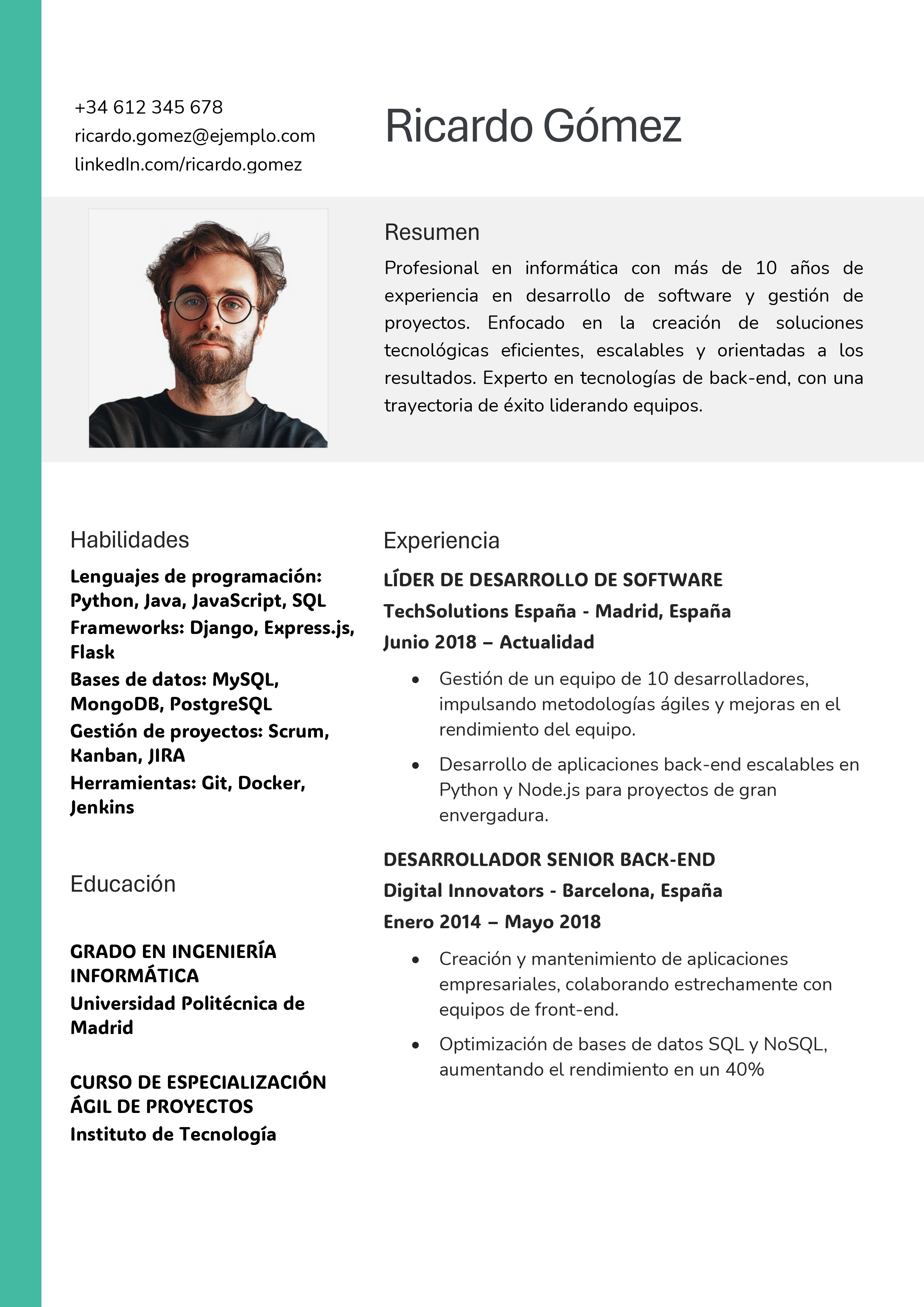 Plantilla de curriculumn 5